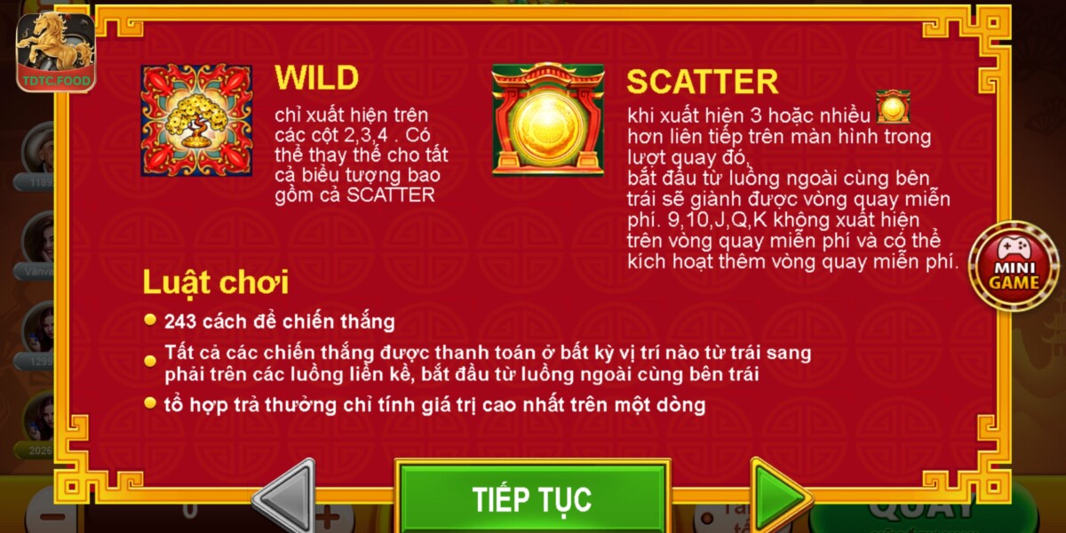 Biểu tượng đặc biệt trong nhiều tài nhiều phúc TDTC