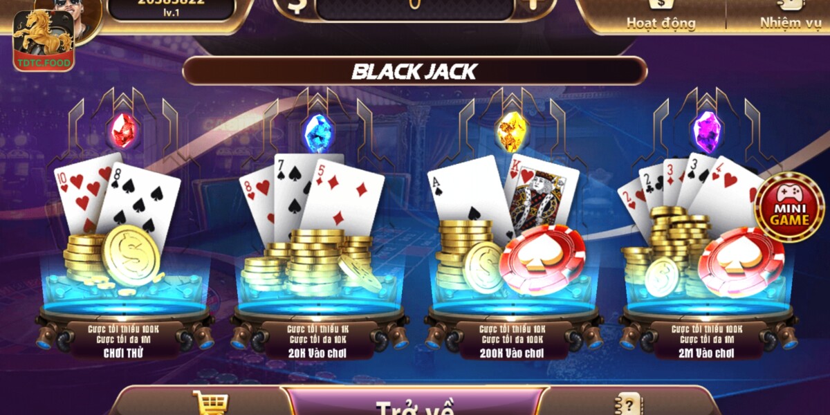 Blackjack triển khai 4 phòng cược cơ bản để người chơi lựa chọn