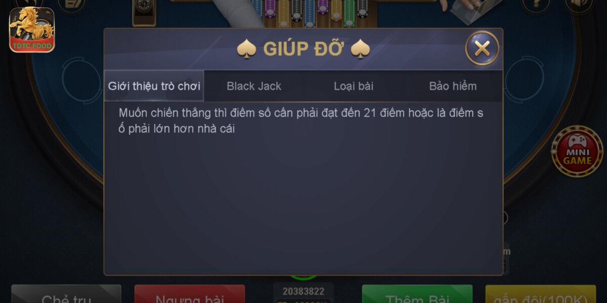 Nguyên tắc chơi Blackjack chính là phải có được giá trị bài với điểm số 21