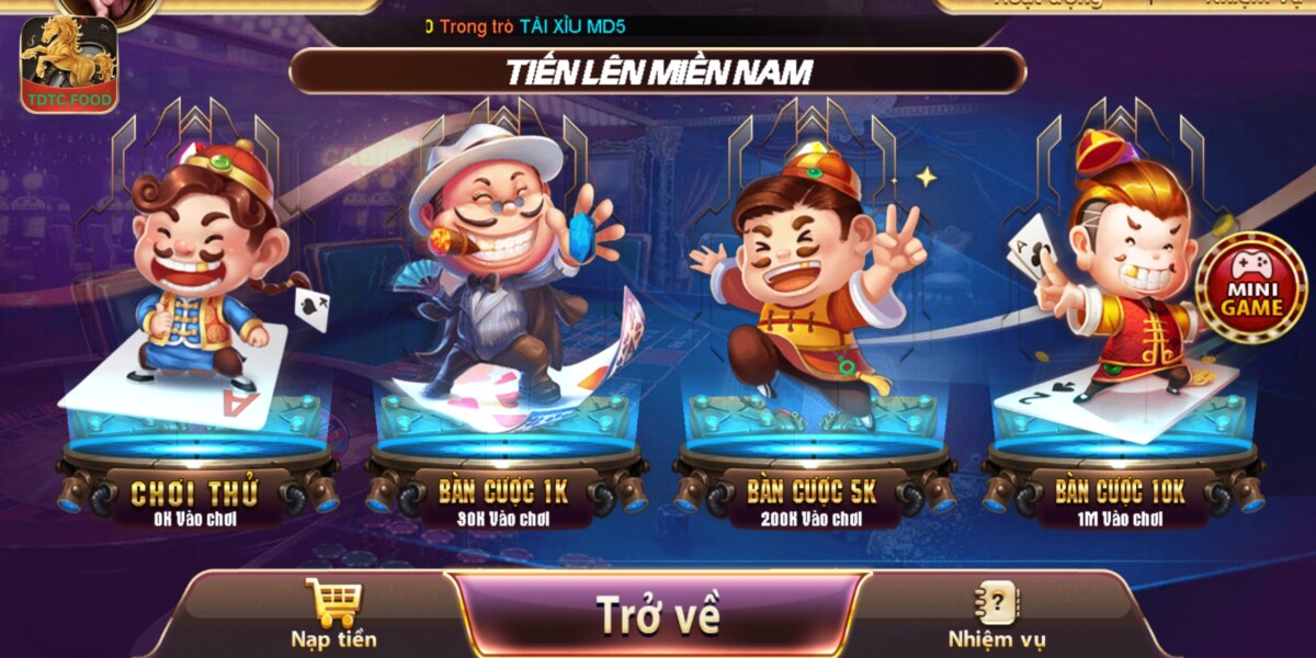 Nhiều loại bàn cược trong tiến lên miền Nam để cược thủ lựa chọn