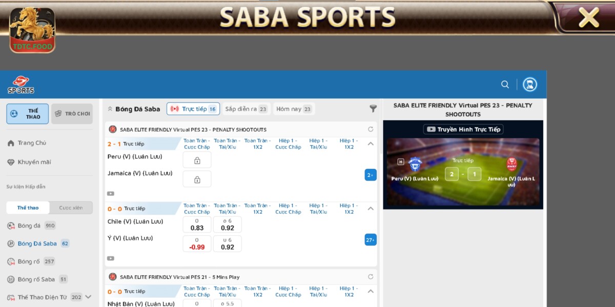 SABA là một trong những đơn vị phát hành về các dịch vụ cá cược thể thao